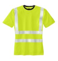teXXor Warnschutz T-Shirt HOOGE in Leuchtgelb mit elastischen Reflexstreifen Vorderansicht